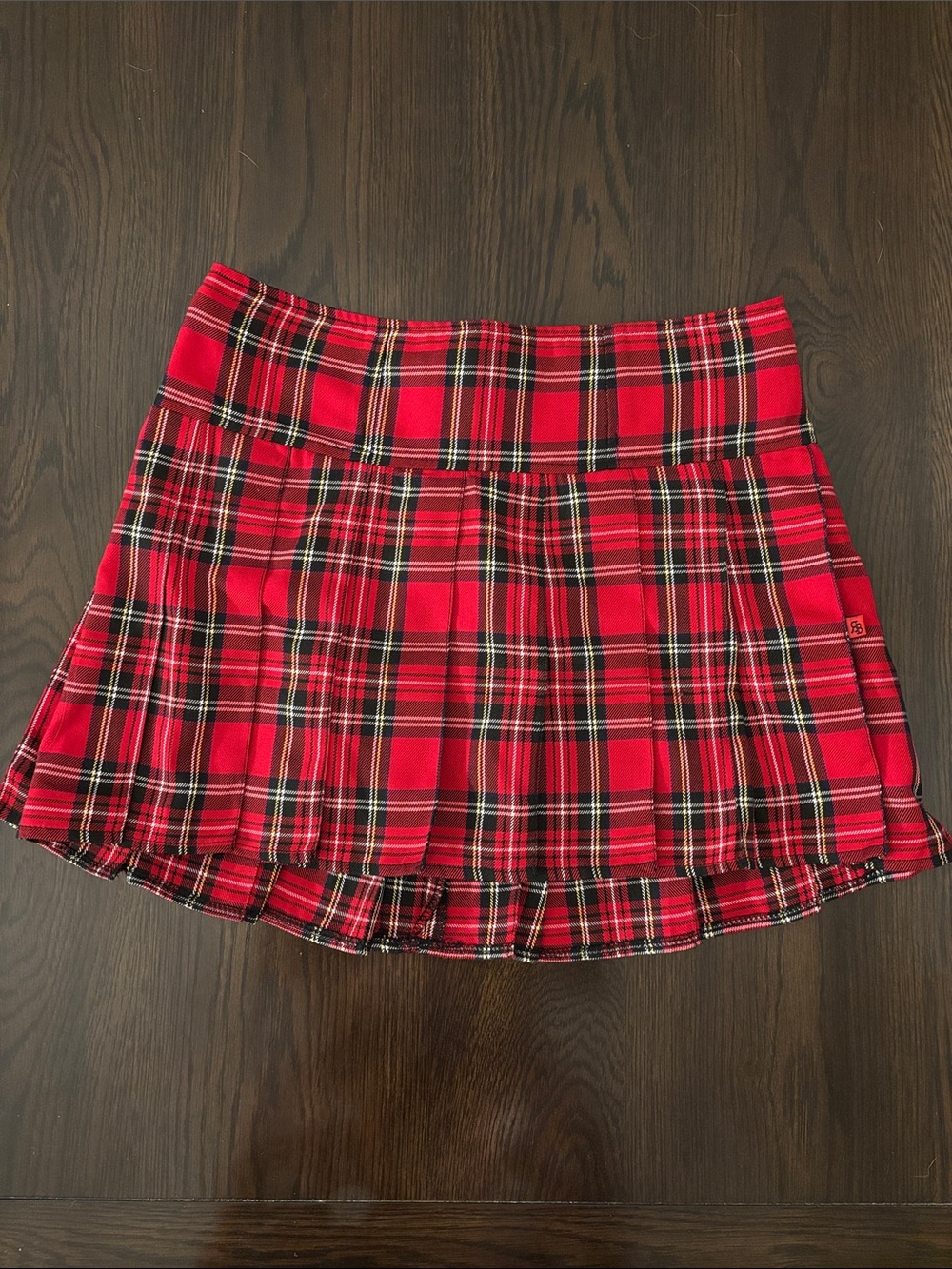 Royal Bones Red Plaid Pleated Mini Skirt Punk Goth Y2K Size Small